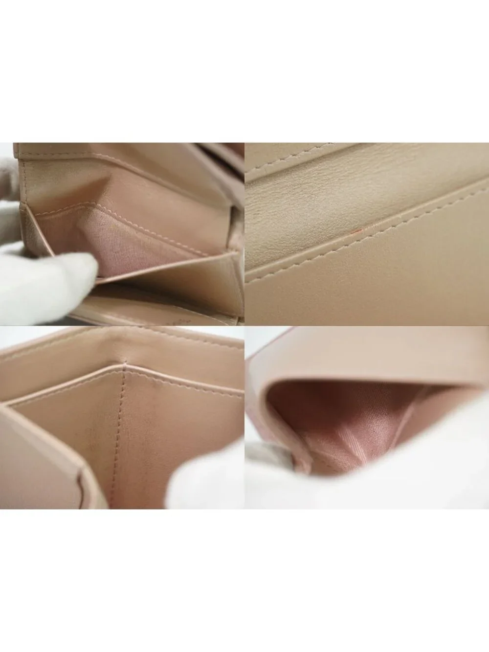 Chanel Camellia CC Logo Trifold Folded Wallet Compact Leather Pink